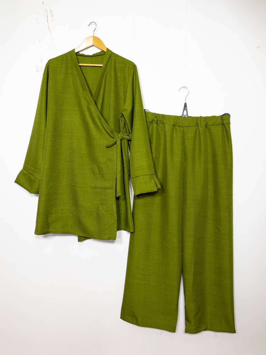 Velour Abaya Set – Crossover Top & Trousers – Ref. 2386 – view 4