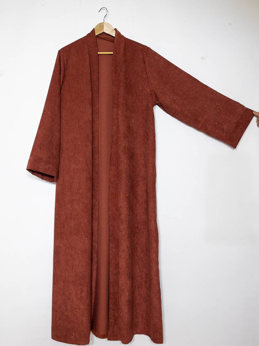 Long Ribbed Knit Kimono with Wide Sleeves – Ref. 2391 – view 3