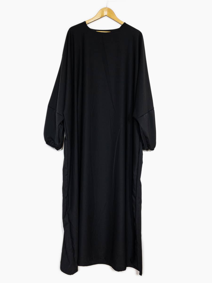 Wide Medina Silk Abaya with Elastic Sleeves – Ref. 2303PK