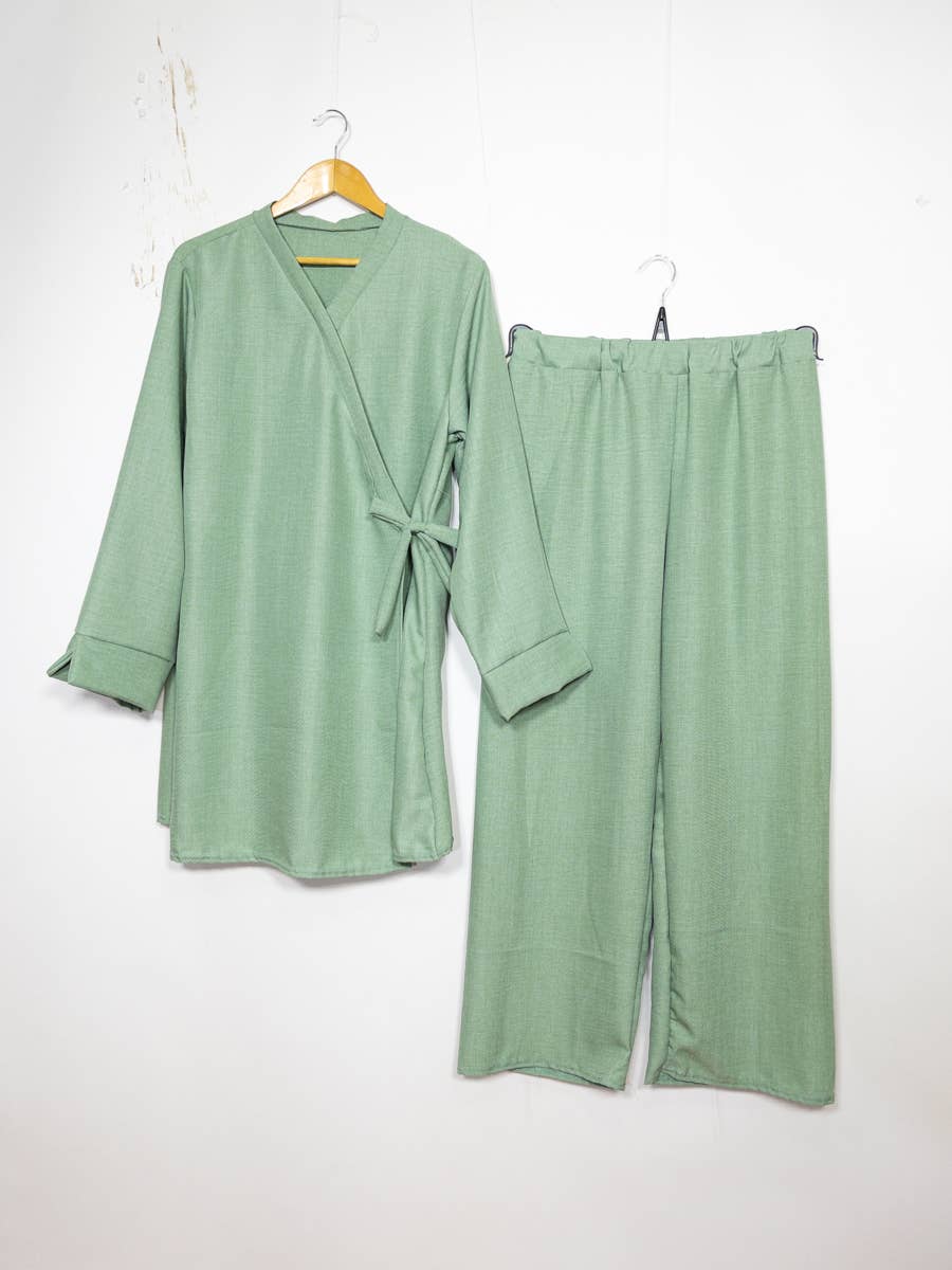 Velour Abaya Set – Crossover Top & Trousers – Ref. 2386 – view 2
