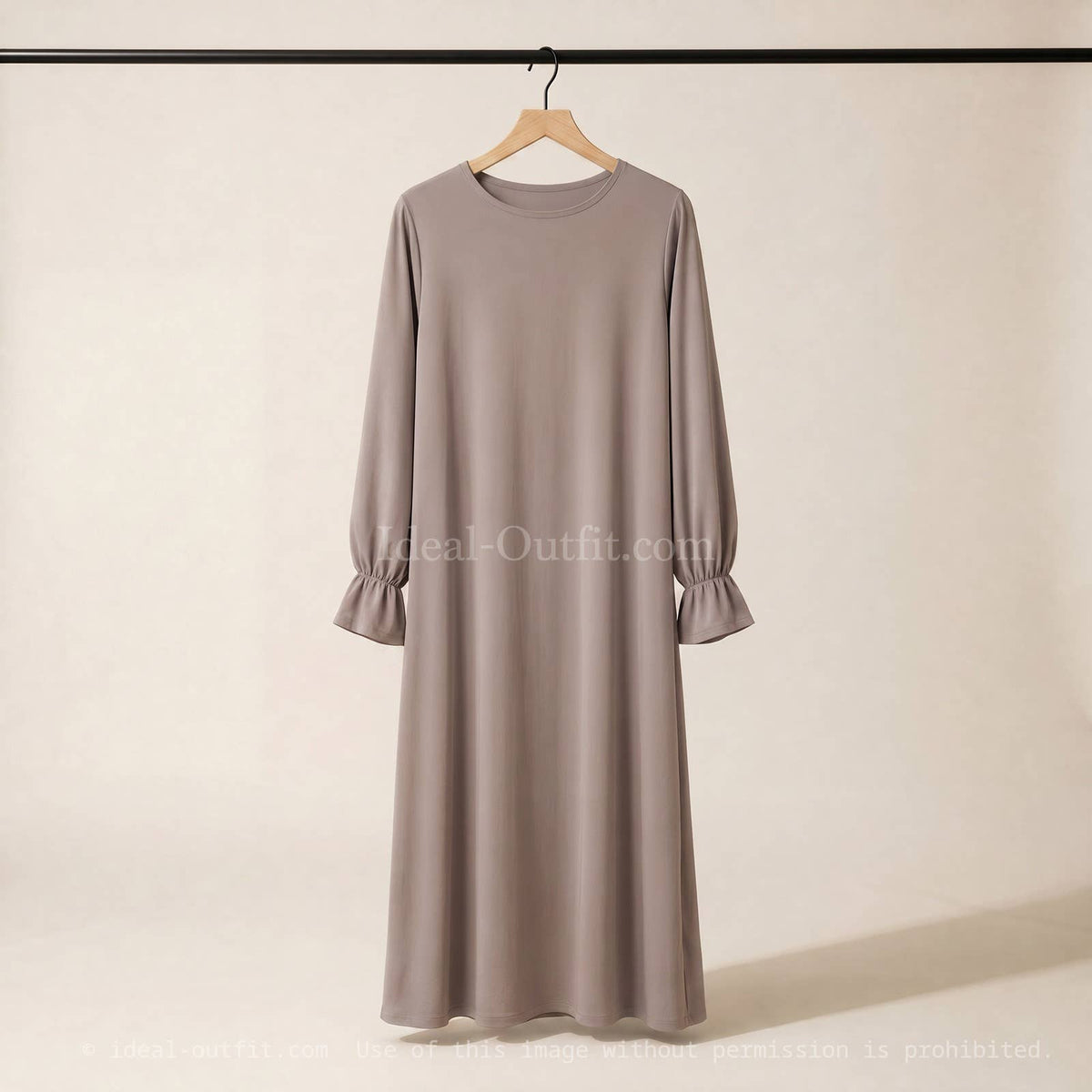 Medina Silk Abaya with Ruffle Sleeves – 17 Colours – view 3