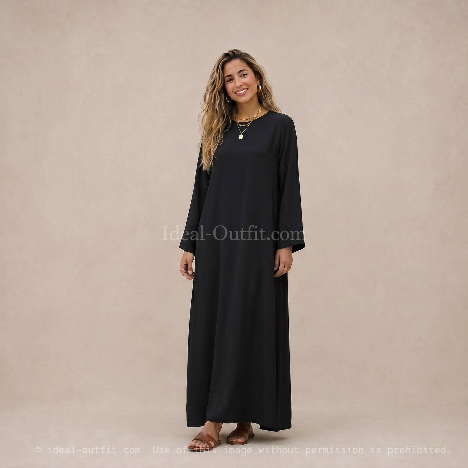 Wide Maxi Abaya in Medina Silk – 20 Colours – Ref. 2333PK