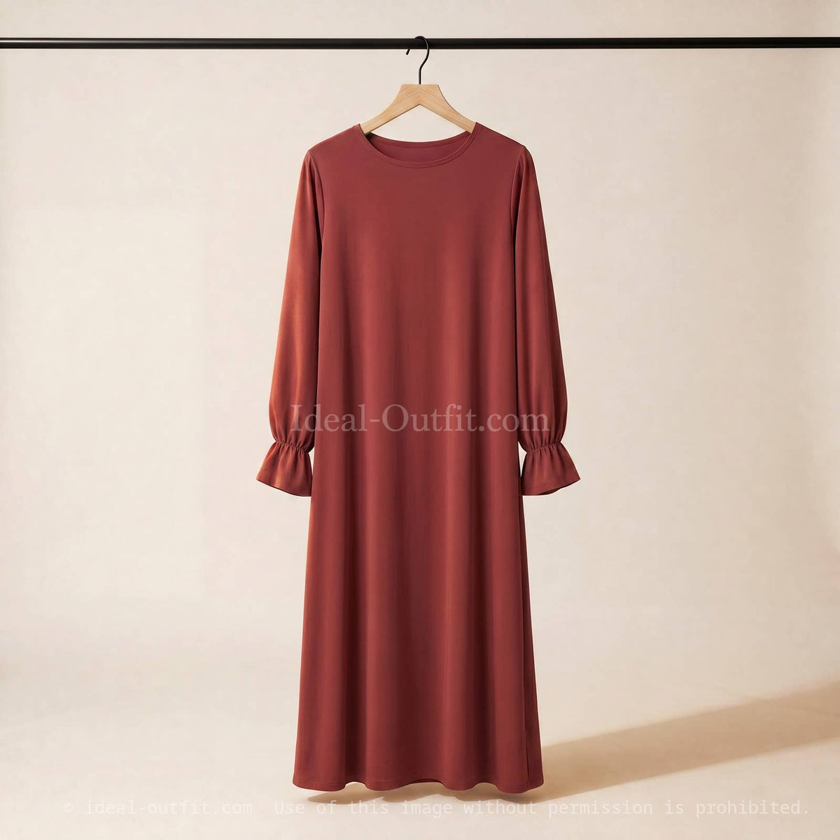 Medina Silk Abaya with Ruffle Sleeves – 17 Colours – view 4