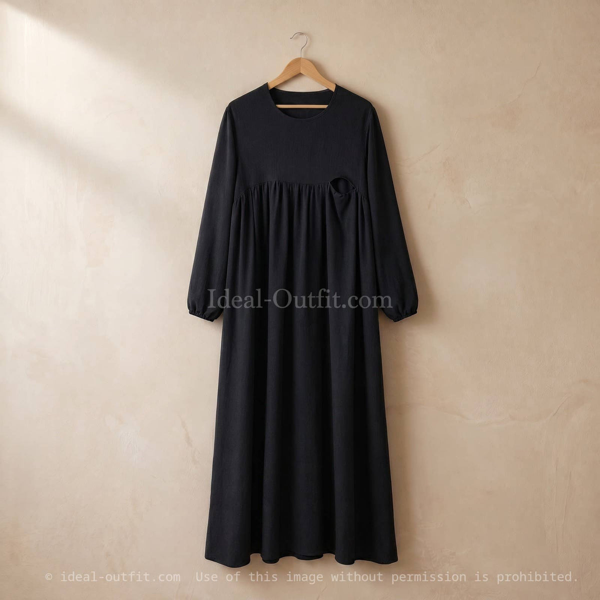 Nursing Abaya in Jazz Fabric with Zip – Ref. RO2512 – view 4