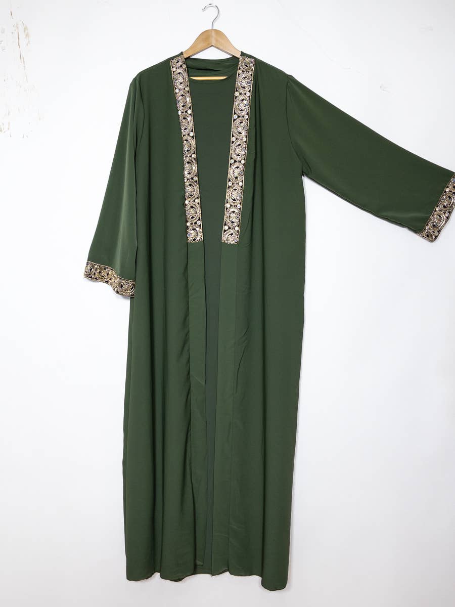 Medina Silk Kimono Set with Long Tank Dress – Ref. 2357-2PK – view 3