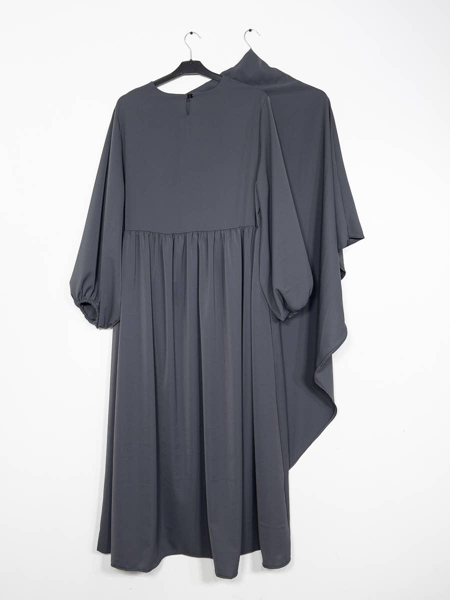 2-Piece Medina Silk Set – Abaya & Khimar – Ref. EN2509+2510PK – view 2