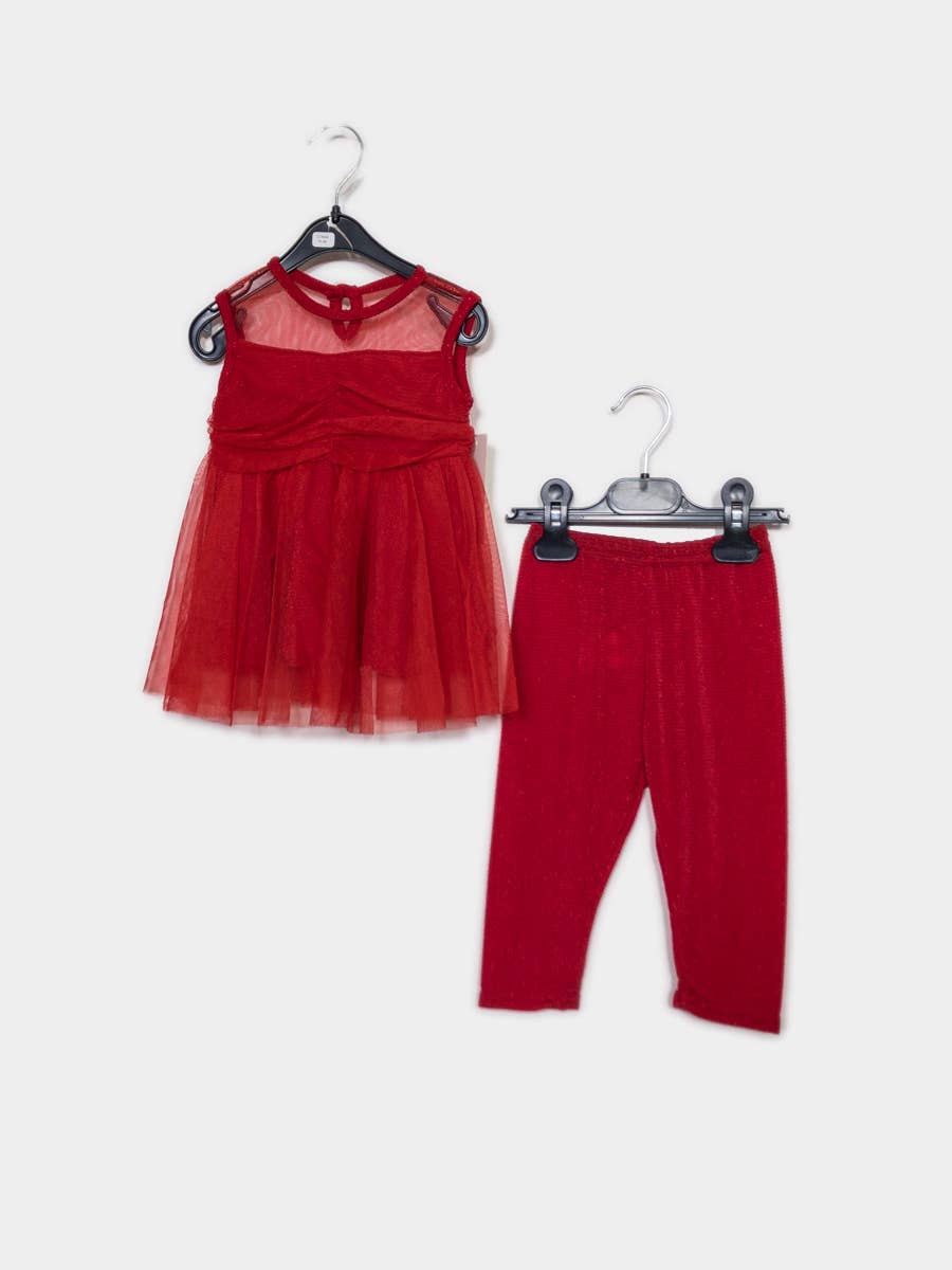 Baby Sparkly Party Set – Dress & Leggings – Ref. B923 – view 2