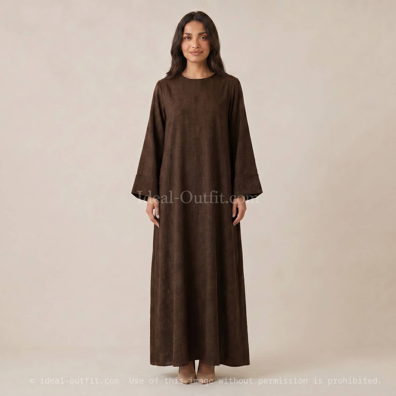 Wide Sleeve Maxi Abaya Dress – Ref. 2352LIN – view 2