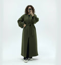Long Wool Blend Coat with Belt & Butterfly Sleeves – Ref. MA2518