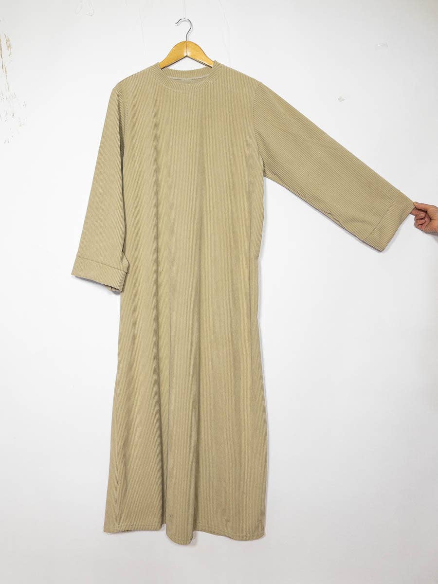 Ribbed Winter Abaya with Wide Sleeves – Ref. 2393B – view 2
