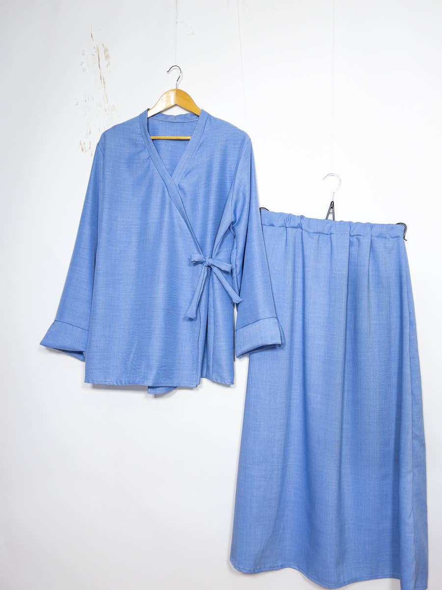 Abaya Set – Crossover Top with Side Bow & Skirt – view 2