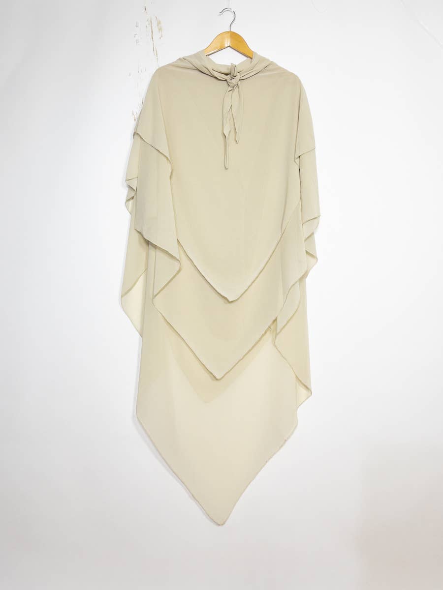 Three-Layer Chiffon Khimar – 18 Colours – Ref. 2317