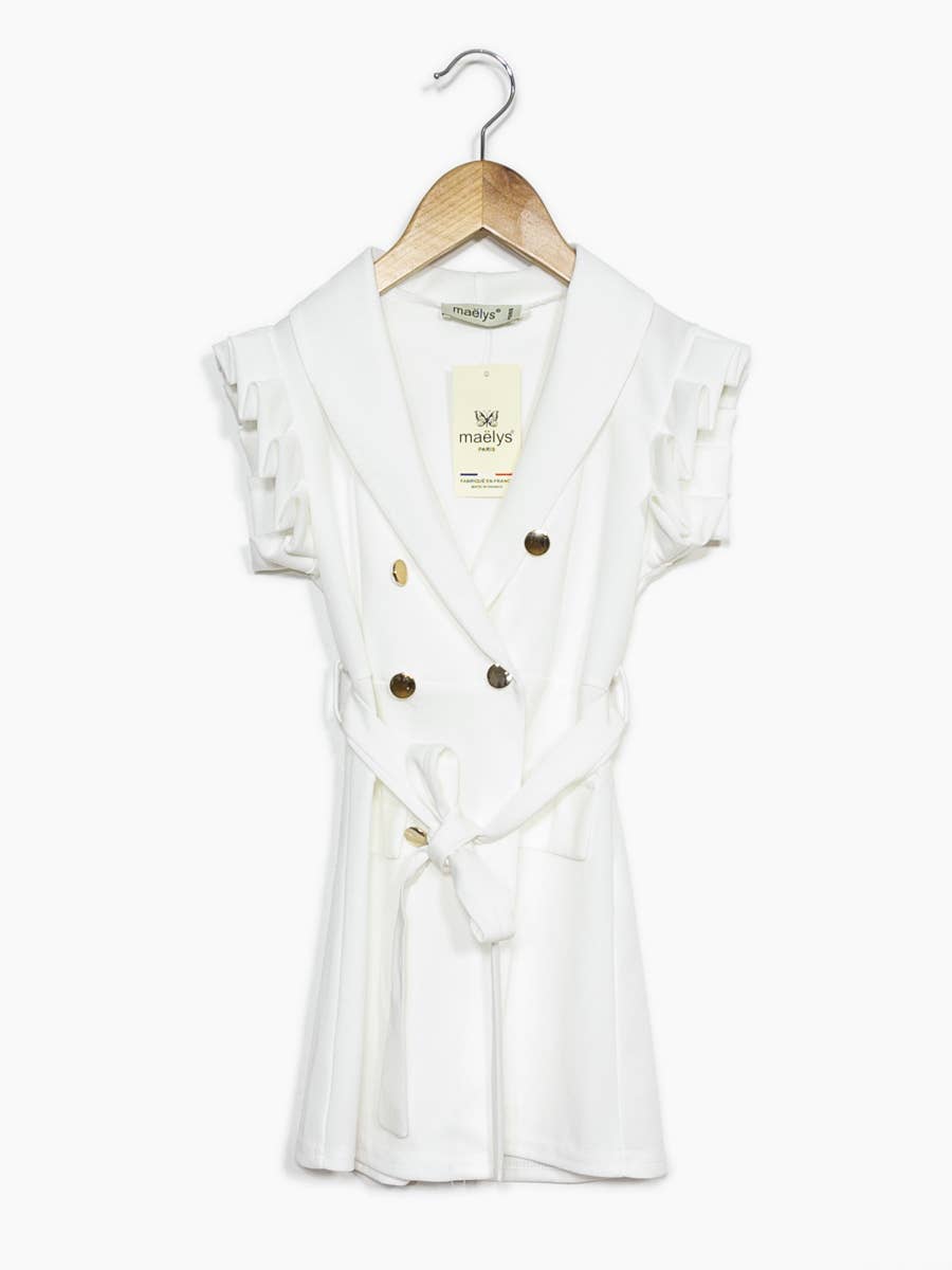 Kids Short Sleeve Dress with Buttons & Belt – Ref. 950 – view 4