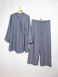 Velour Abaya Set – Crossover Top & Trousers – Ref. 2386