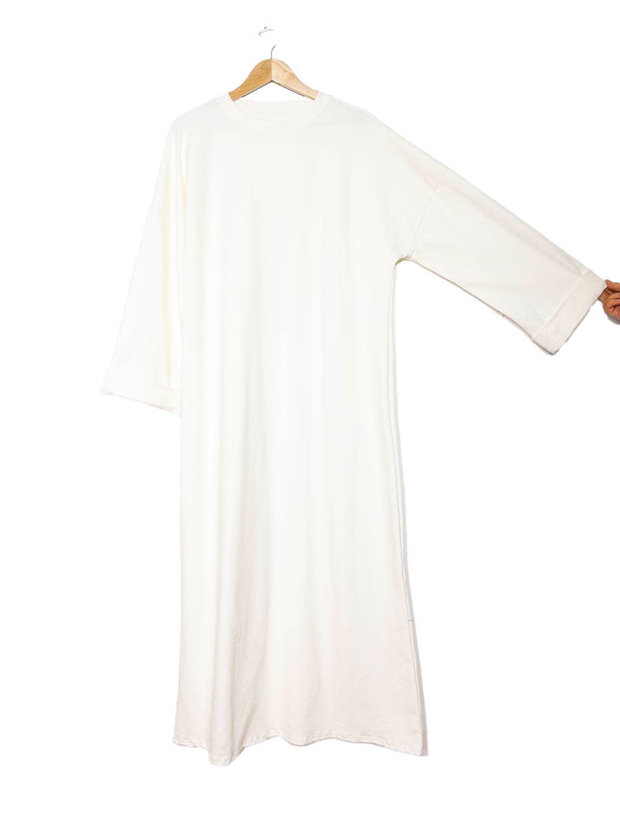 Thick Cotton Maxi Dress – Round Neck – Ref. 2502