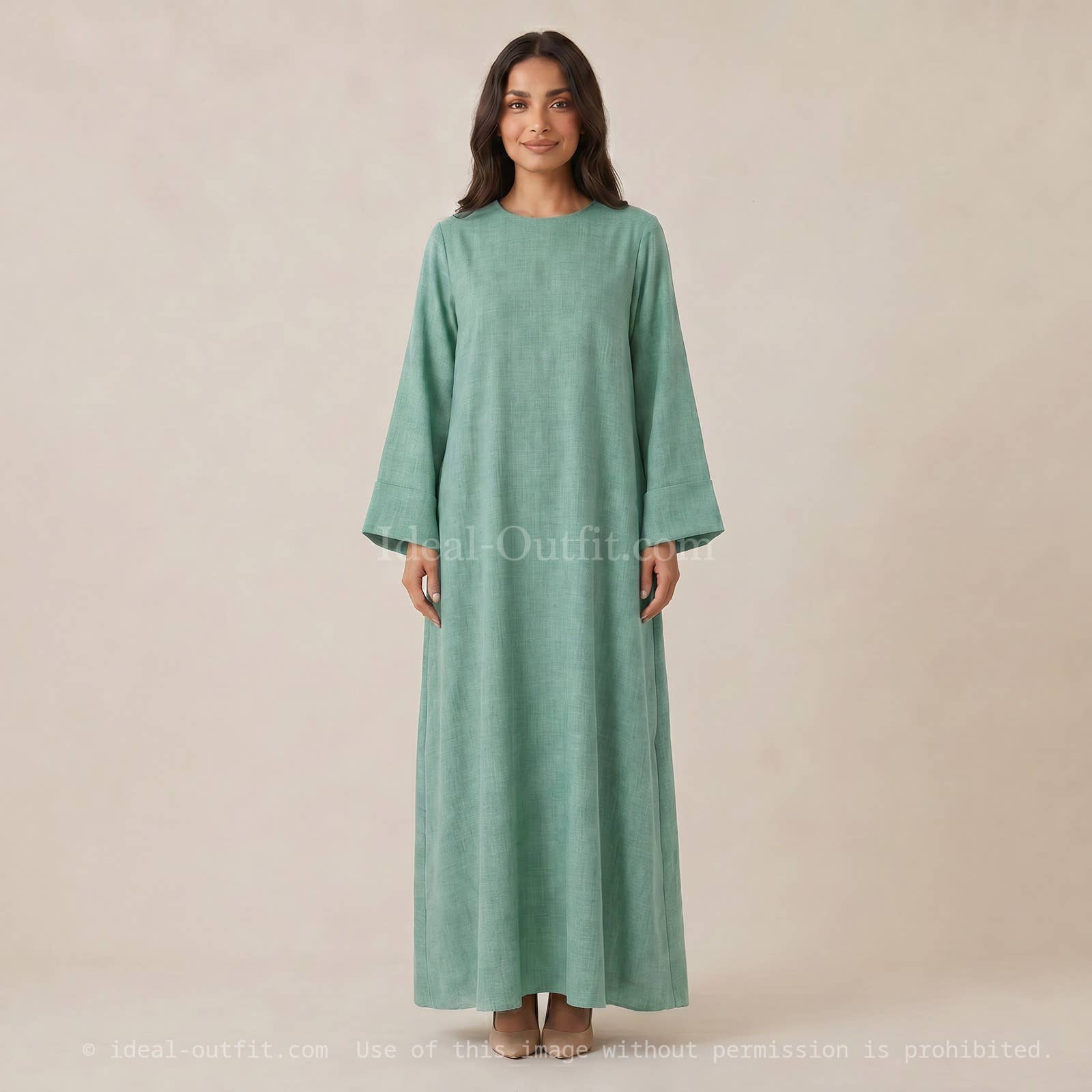 Wide Sleeve Maxi Abaya Dress – Ref. 2352LIN – view 3