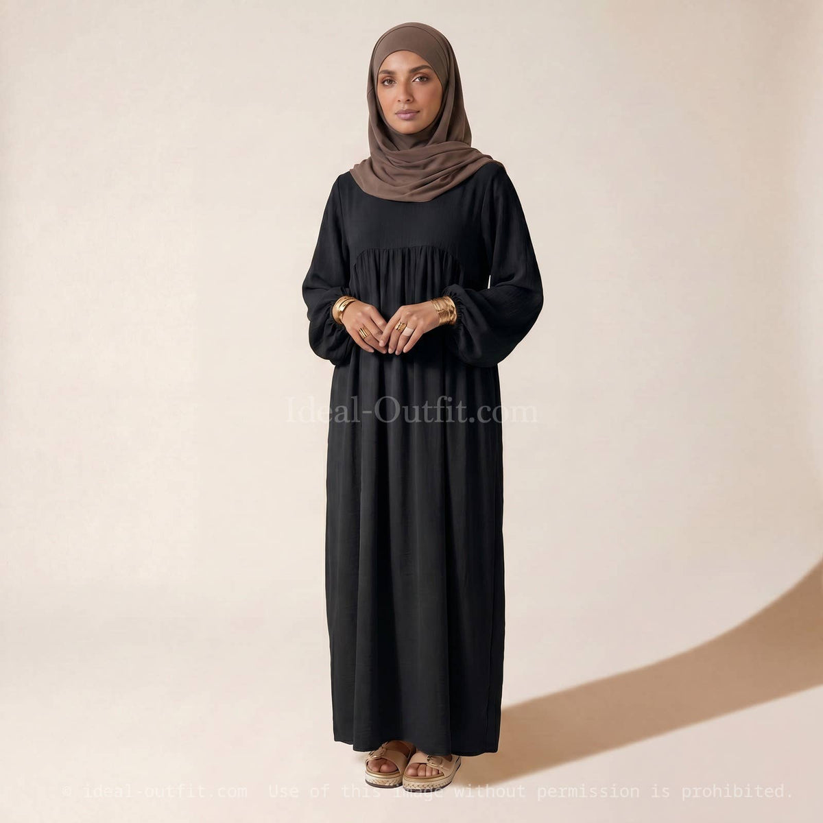 Jazz Abaya with Balloon Sleeves & Belt – Ref. 2379