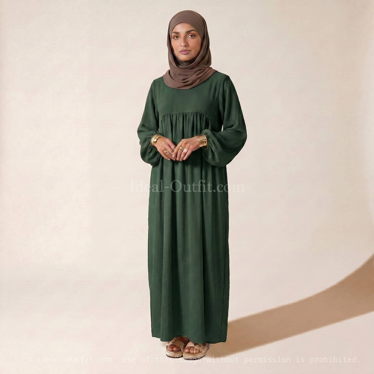 Jazz Abaya with Balloon Sleeves & Belt – Ref. 2379 – view 3