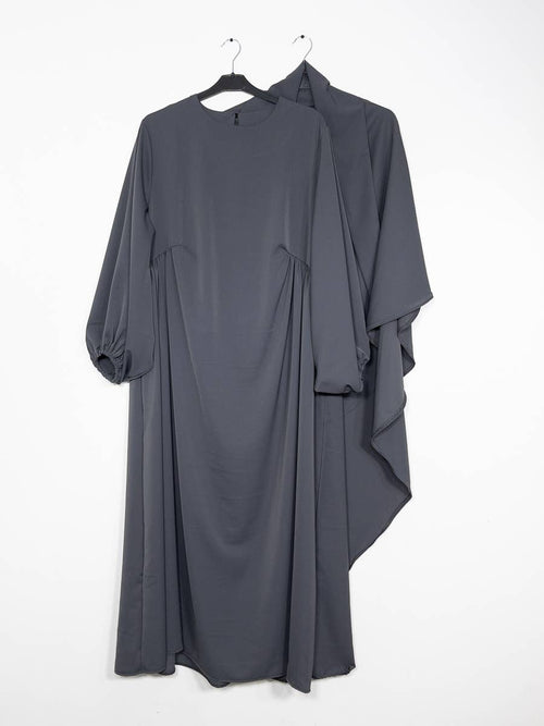 2-Piece Medina Silk Set – Abaya & Khimar – Ref. EN2509+2510PK