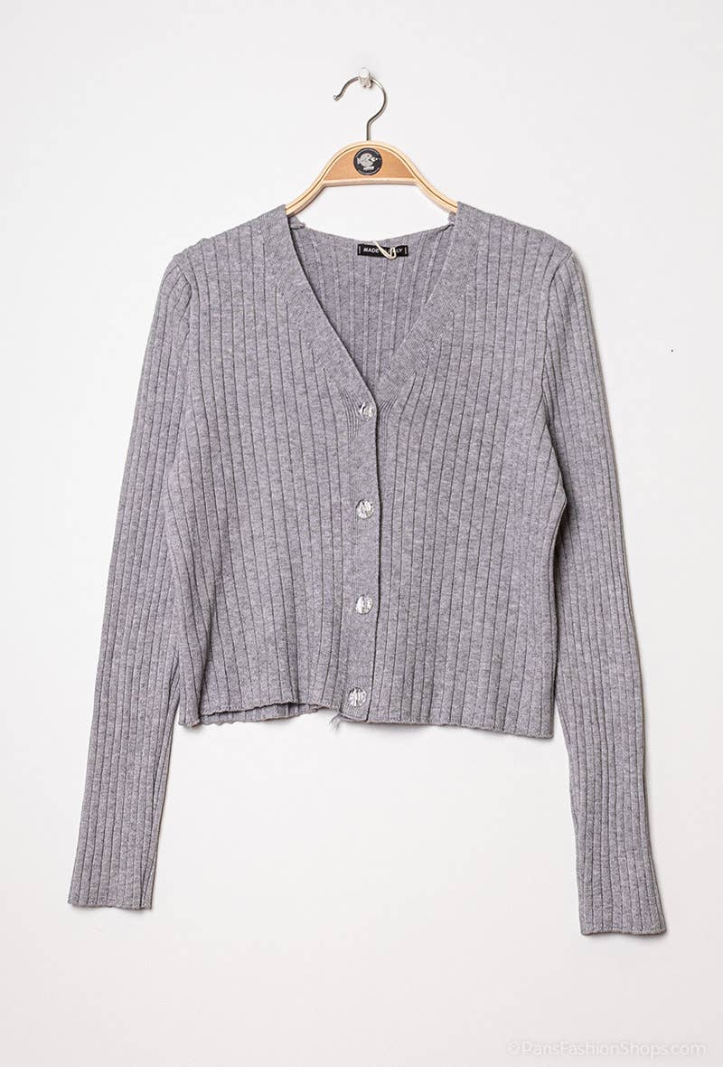 Women's Long Sleeve Knit Cardigan – Viscose Blend – view 4