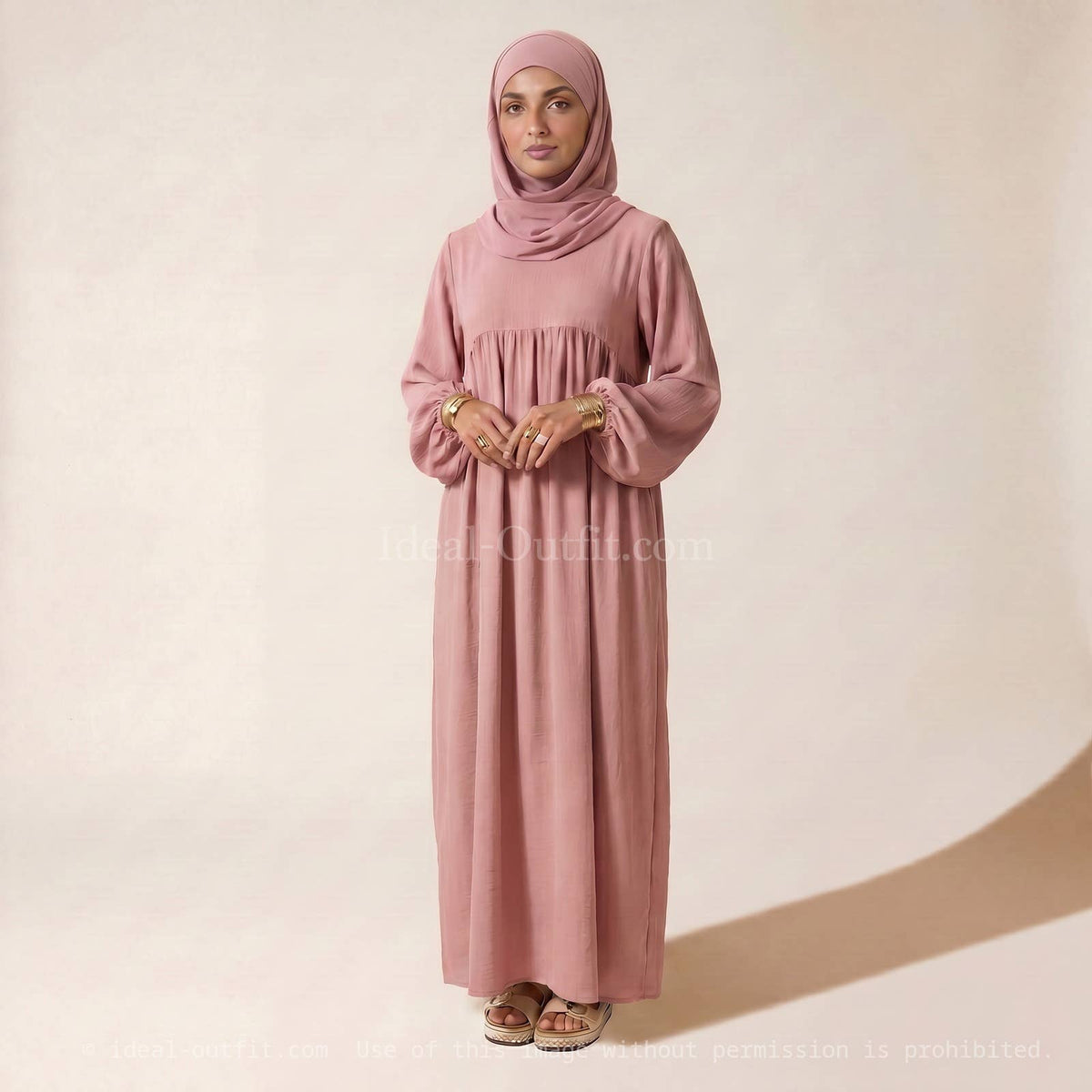 Jazz Abaya with Balloon Sleeves & Belt – Ref. 2379 – view 4