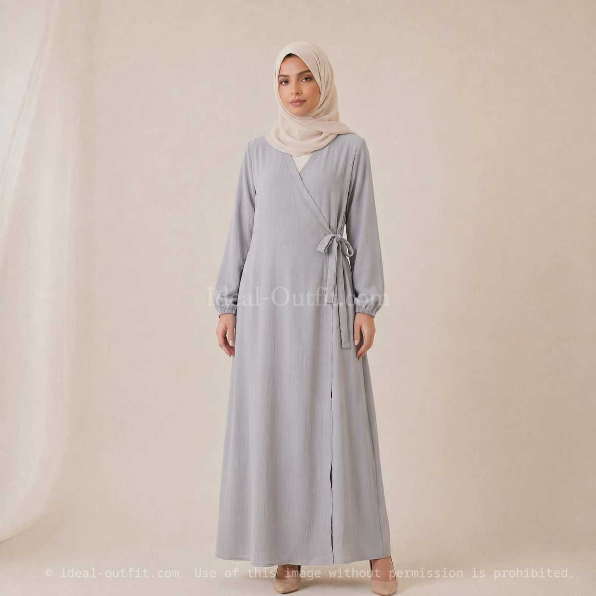 Jazz Abaya Dress with Side Bow & Balloon Sleeves – Ref. 2372 – view 4