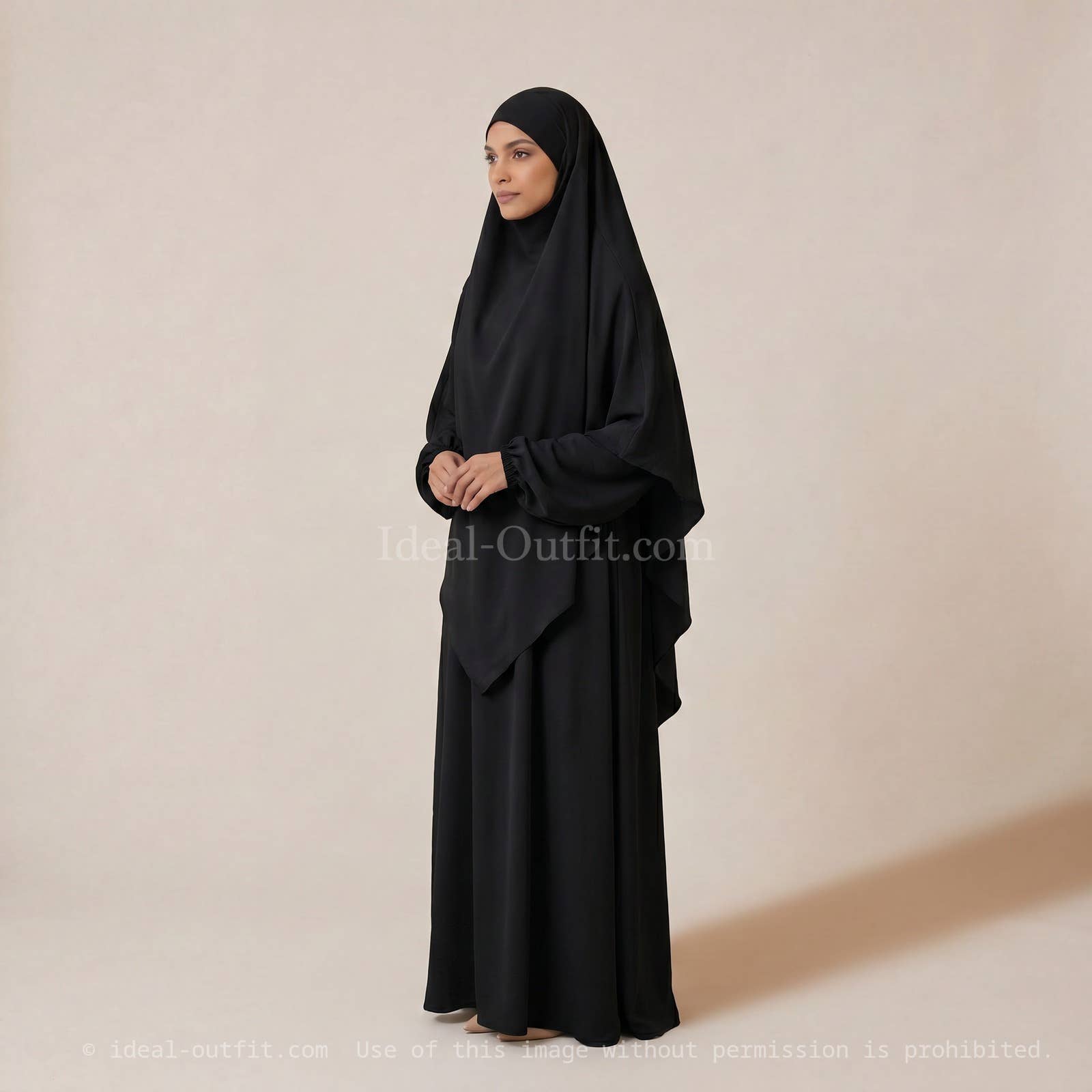 2-Piece Set – Khimar & Ruffle Abaya in Jazz – Ref. E2326+2501