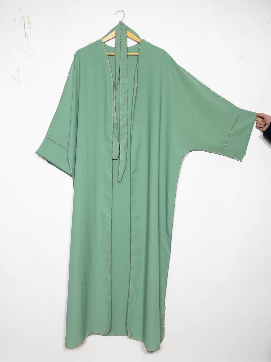 Medina Silk Kimono with Gold Stitching & Belt – Ref. 2336PK – view 4