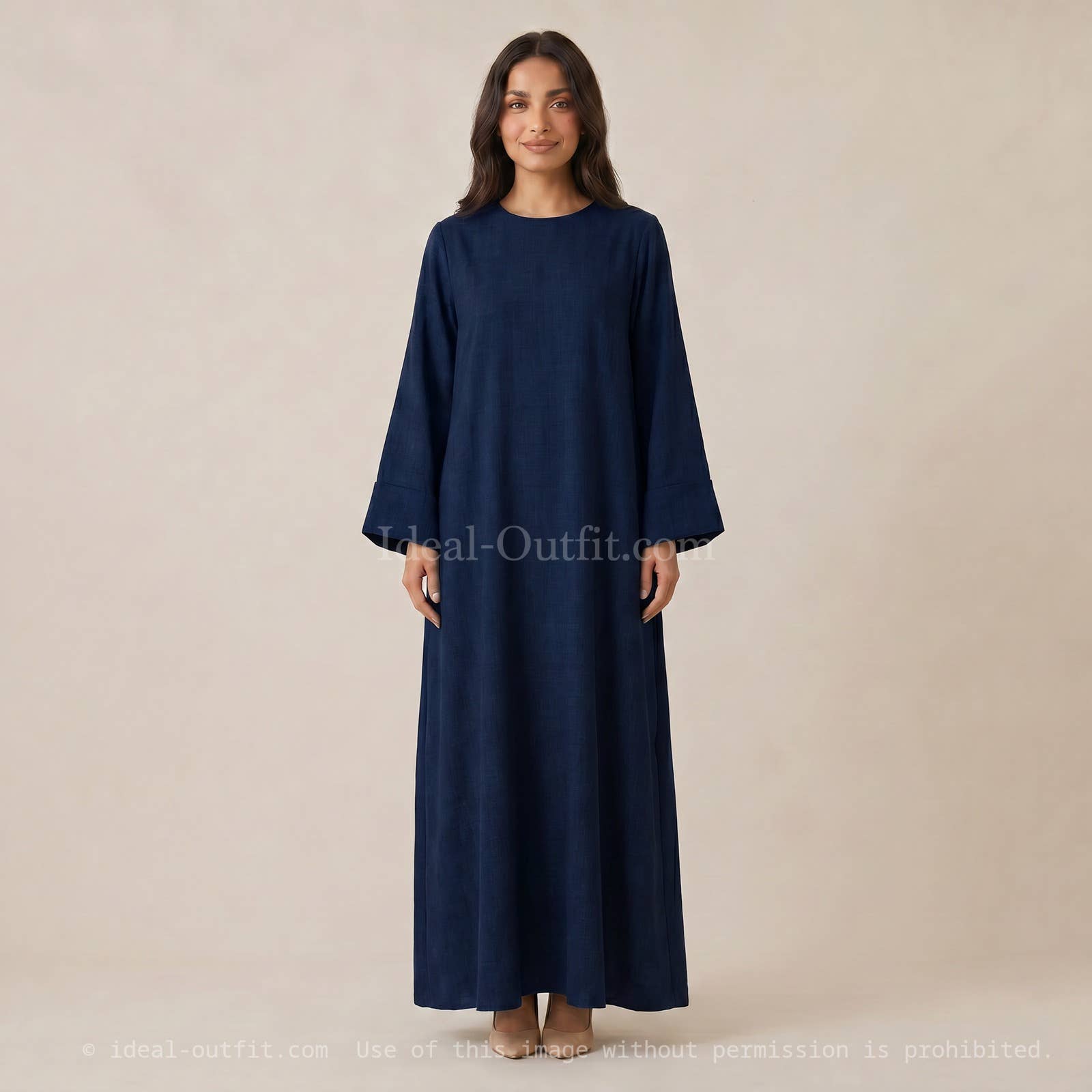 Wide Sleeve Maxi Abaya Dress – Ref. 2352LIN – view 4