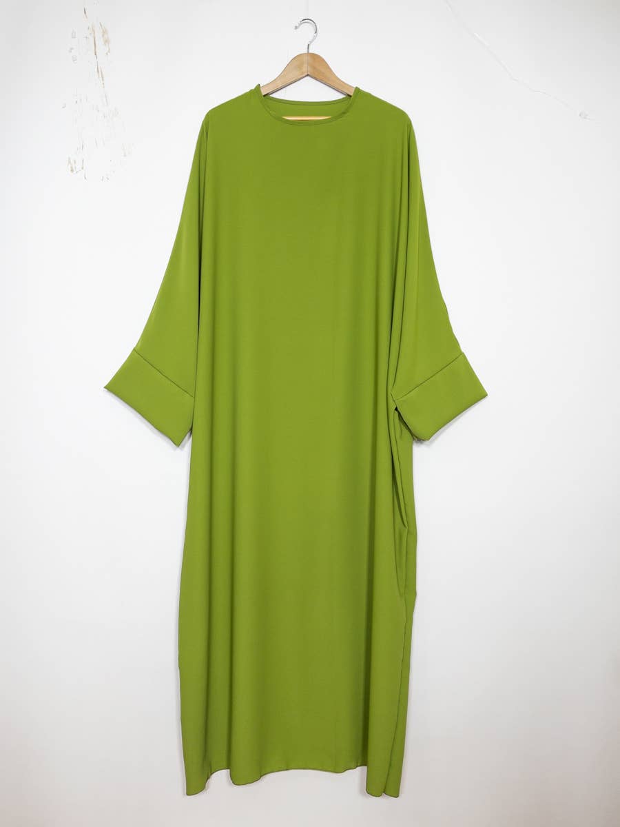 Medina Silk Abaya with Butterfly Sleeves – Ref. 2331PK – view 3