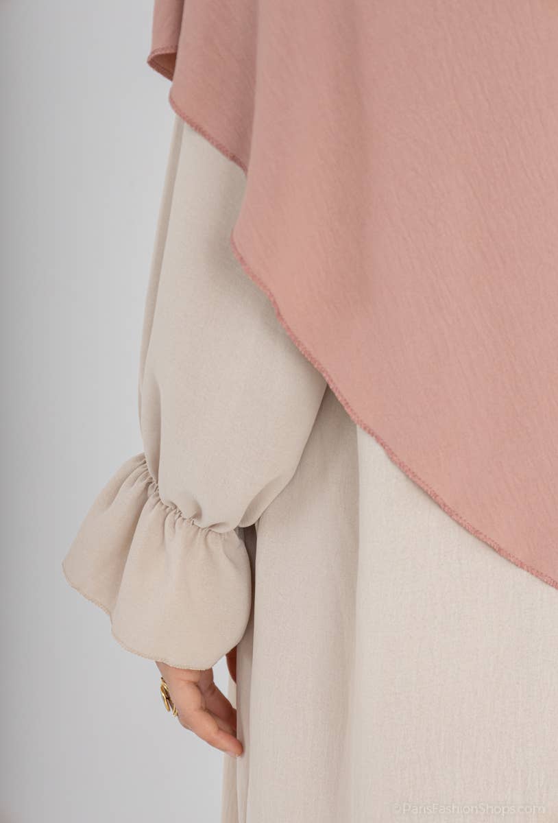 Wide Abaya Dress with Ruffled Sleeves – Jazz Fabric – Ref. 2316 – view 3