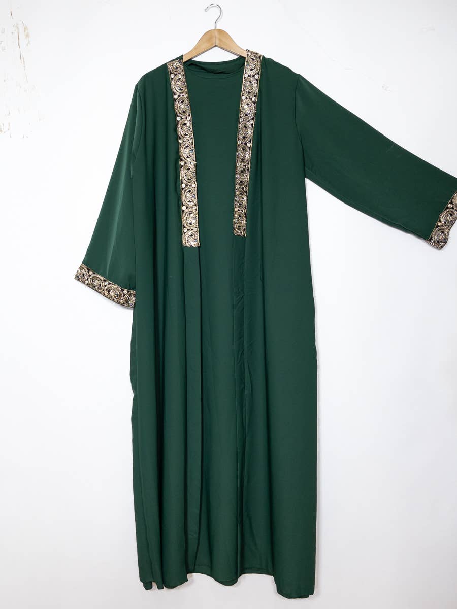 Medina Silk Kimono Set with Long Tank Dress – Ref. 2357-2PK – view 2