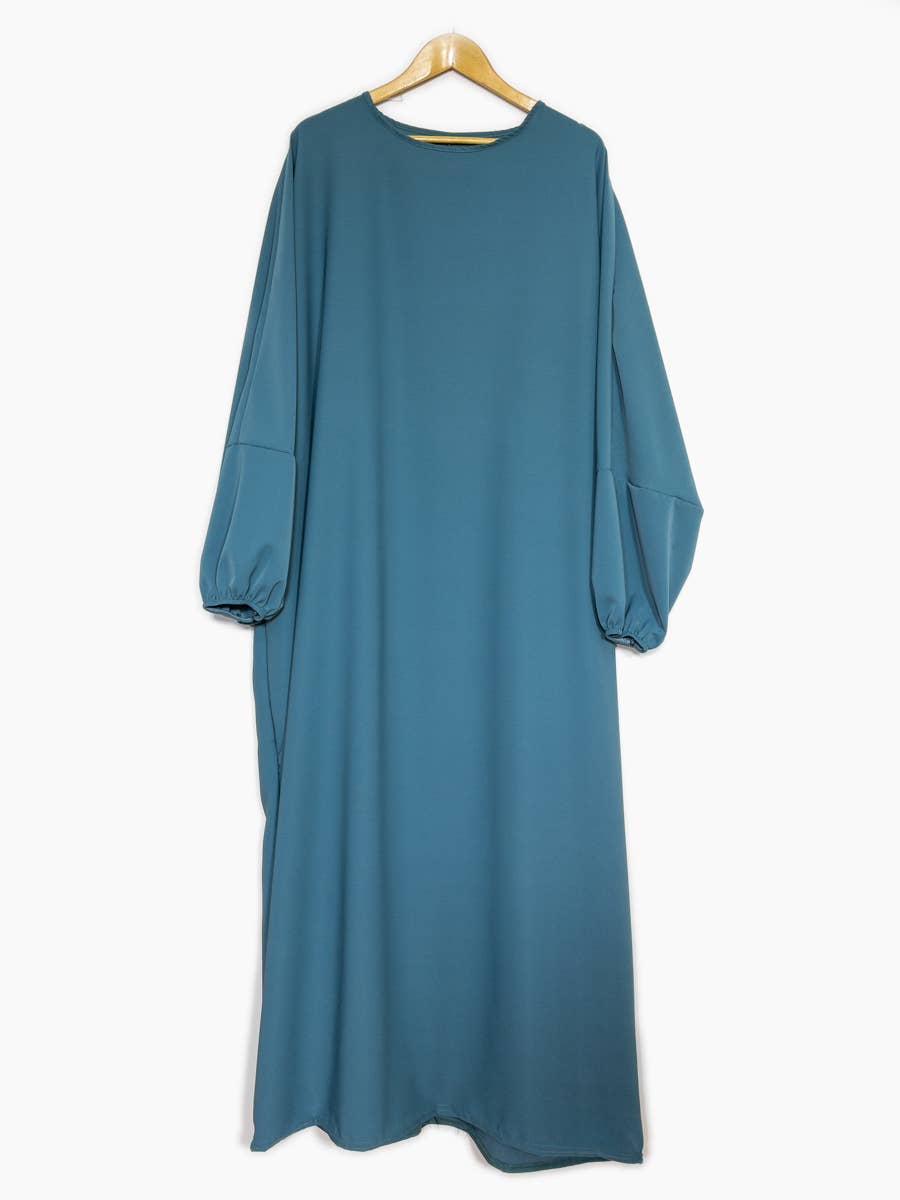 Wide Medina Silk Abaya with Elastic Sleeves – Ref. 2303PK – view 4