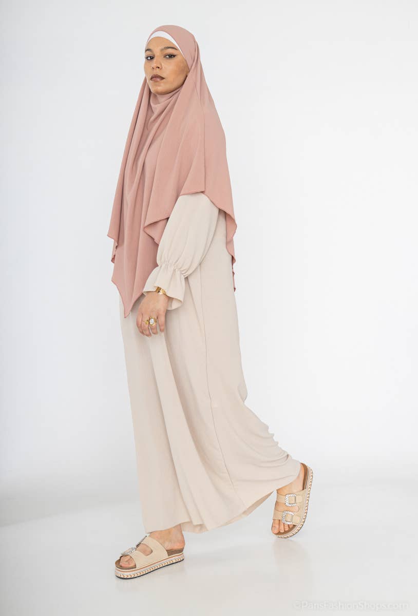 Wide Abaya Dress with Ruffled Sleeves – Jazz Fabric – Ref. 2316 – view 2