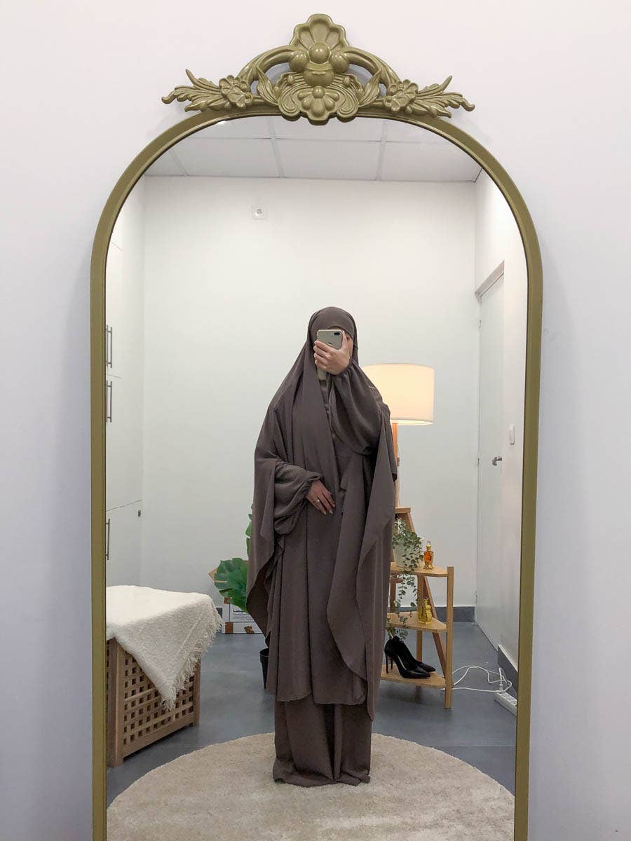 Medina Silk 2-Piece Set – Abaya & Khimar – Ref. EN2503PK – view 4