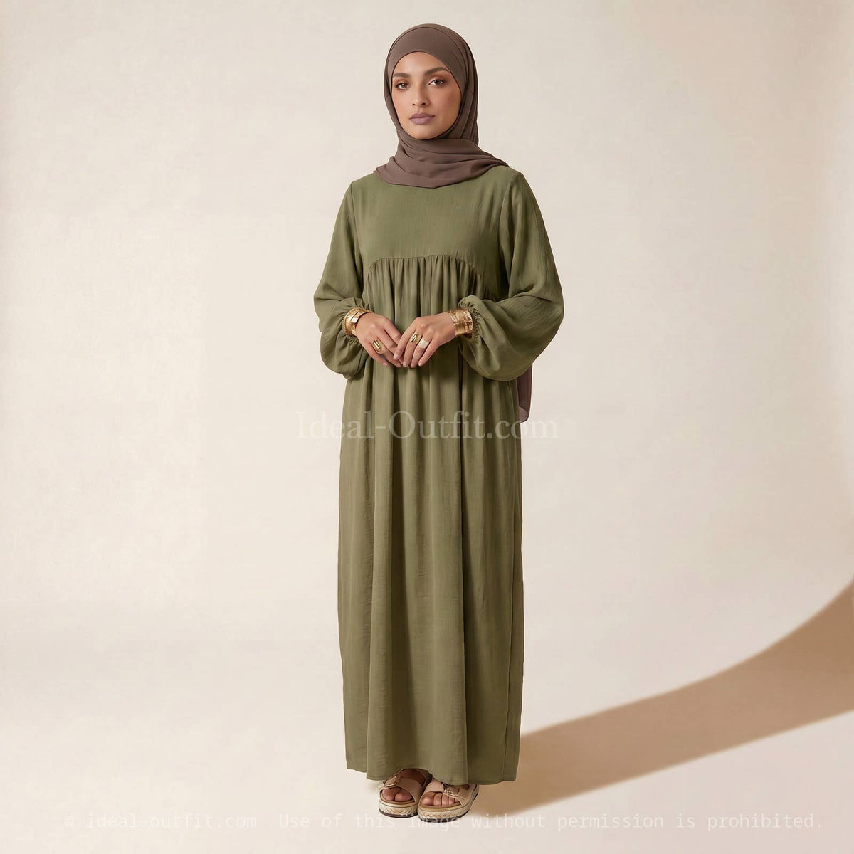 Jazz Abaya with Balloon Sleeves & Belt – Ref. 2379 – view 2