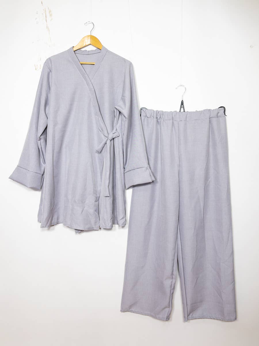 Velour Abaya Set – Crossover Top & Trousers – Ref. 2386 – view 3