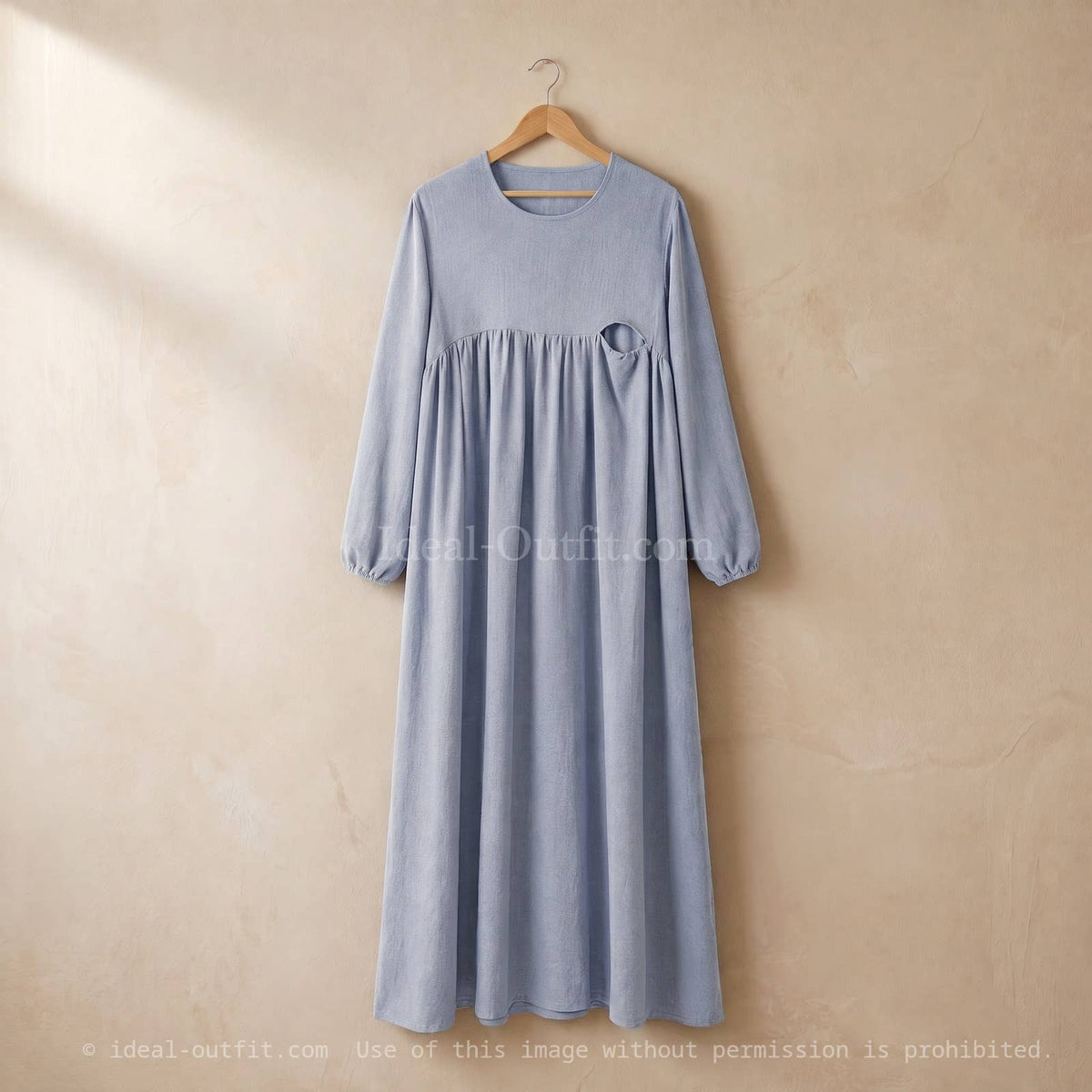Nursing Abaya in Jazz Fabric with Zip – Ref. RO2512 – view 2