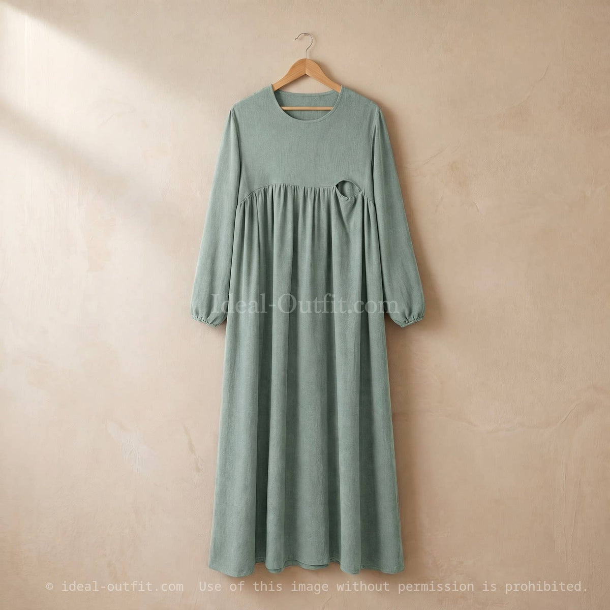 Nursing Abaya in Jazz Fabric with Zip – Ref. RO2512 – view 3