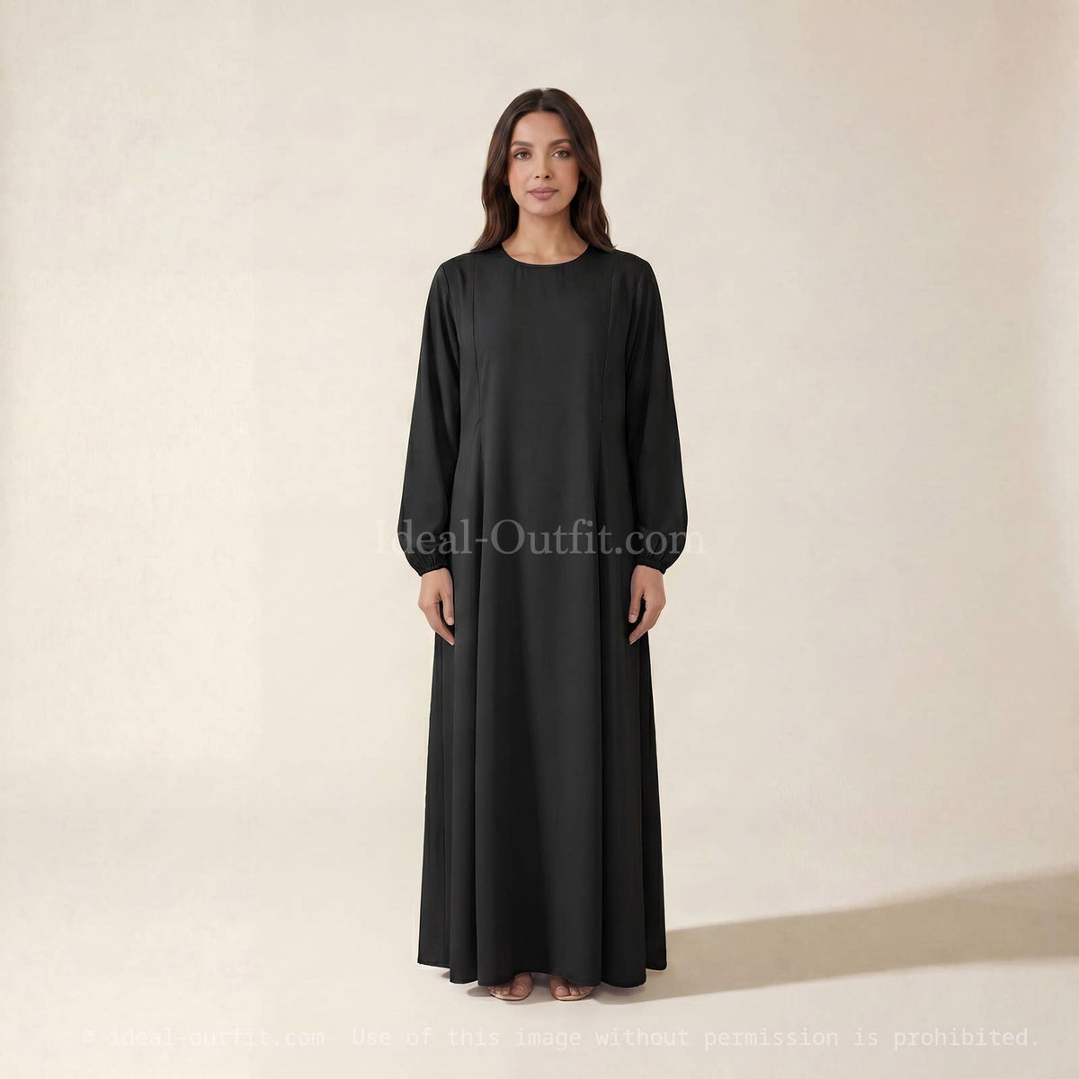 Nursing Abaya in Medina Silk with Zip – Ref. 2508PK-B – view 3