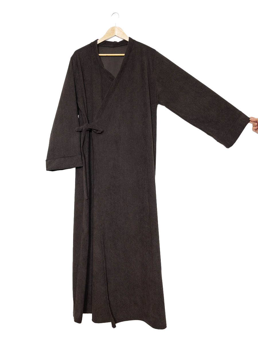 Velvet Abaya Dress with Bow & Wide Sleeves – view 4