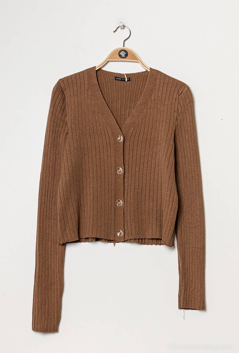 Women's Long Sleeve Knit Cardigan – Viscose Blend – view 3