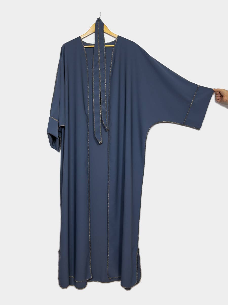 Medina Silk Kimono with Gold Stitching & Belt – Ref. 2336PK – view 2