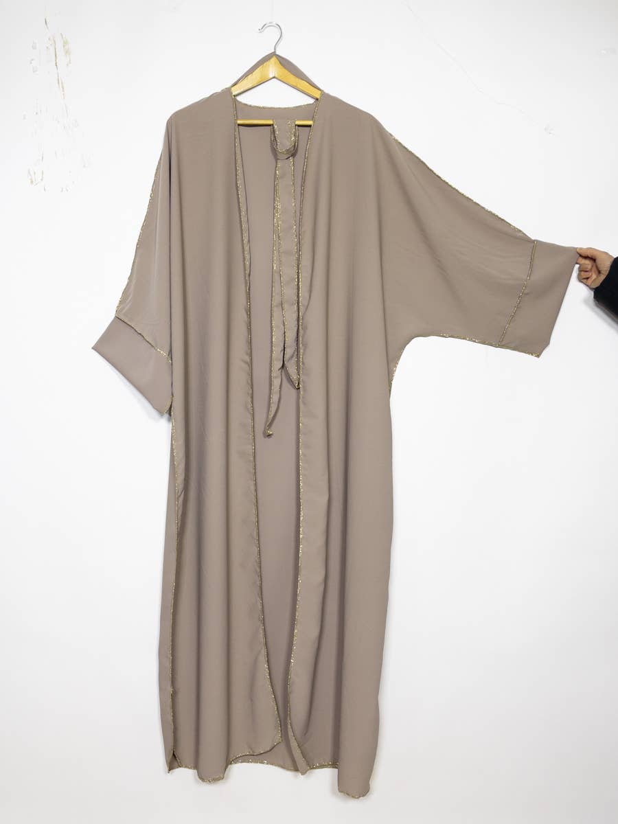 Medina Silk Kimono with Gold Stitching & Belt – Ref. 2336PK – view 3