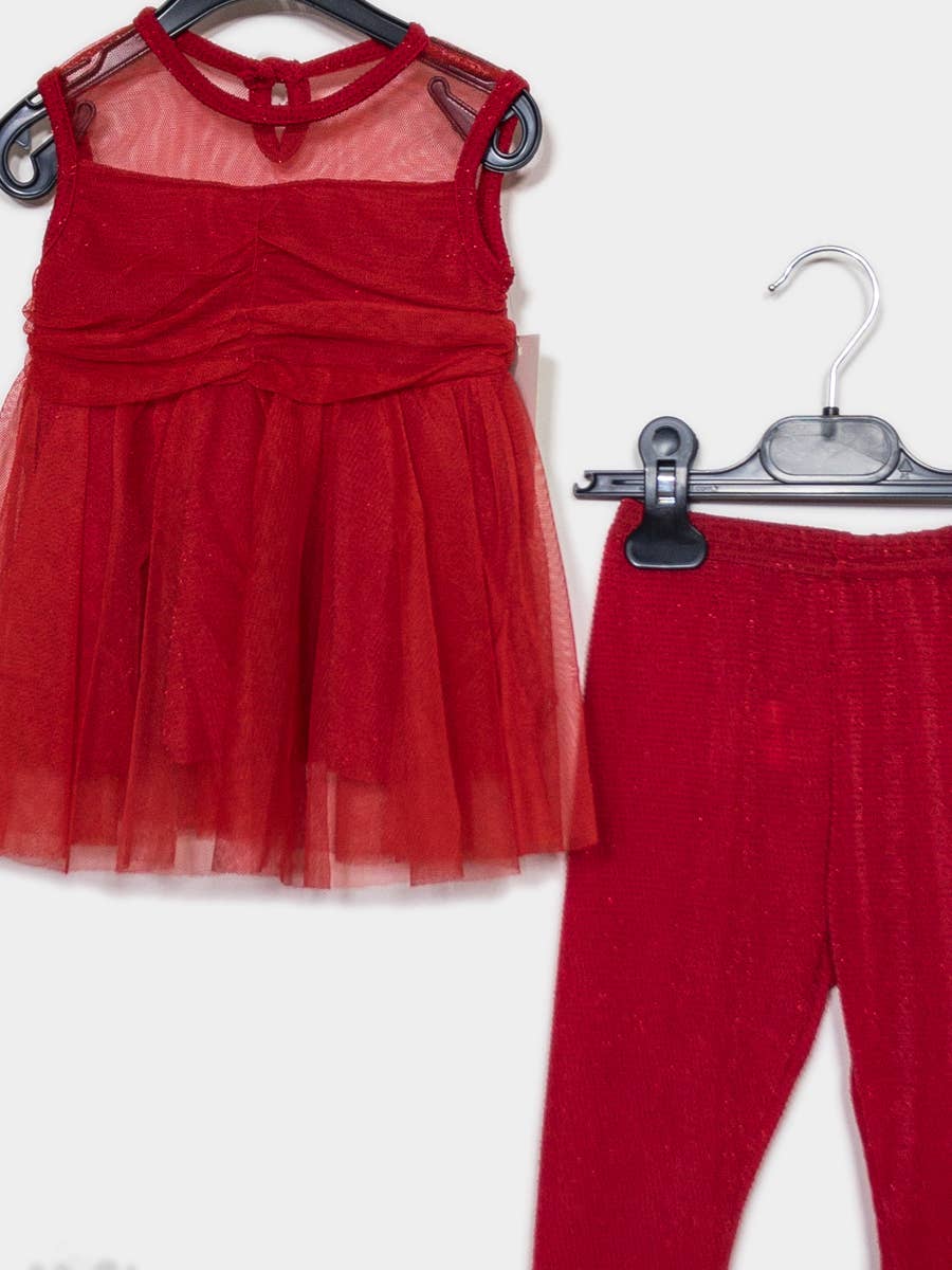 Baby Sparkly Party Set – Dress & Leggings – Ref. B923 – view 3