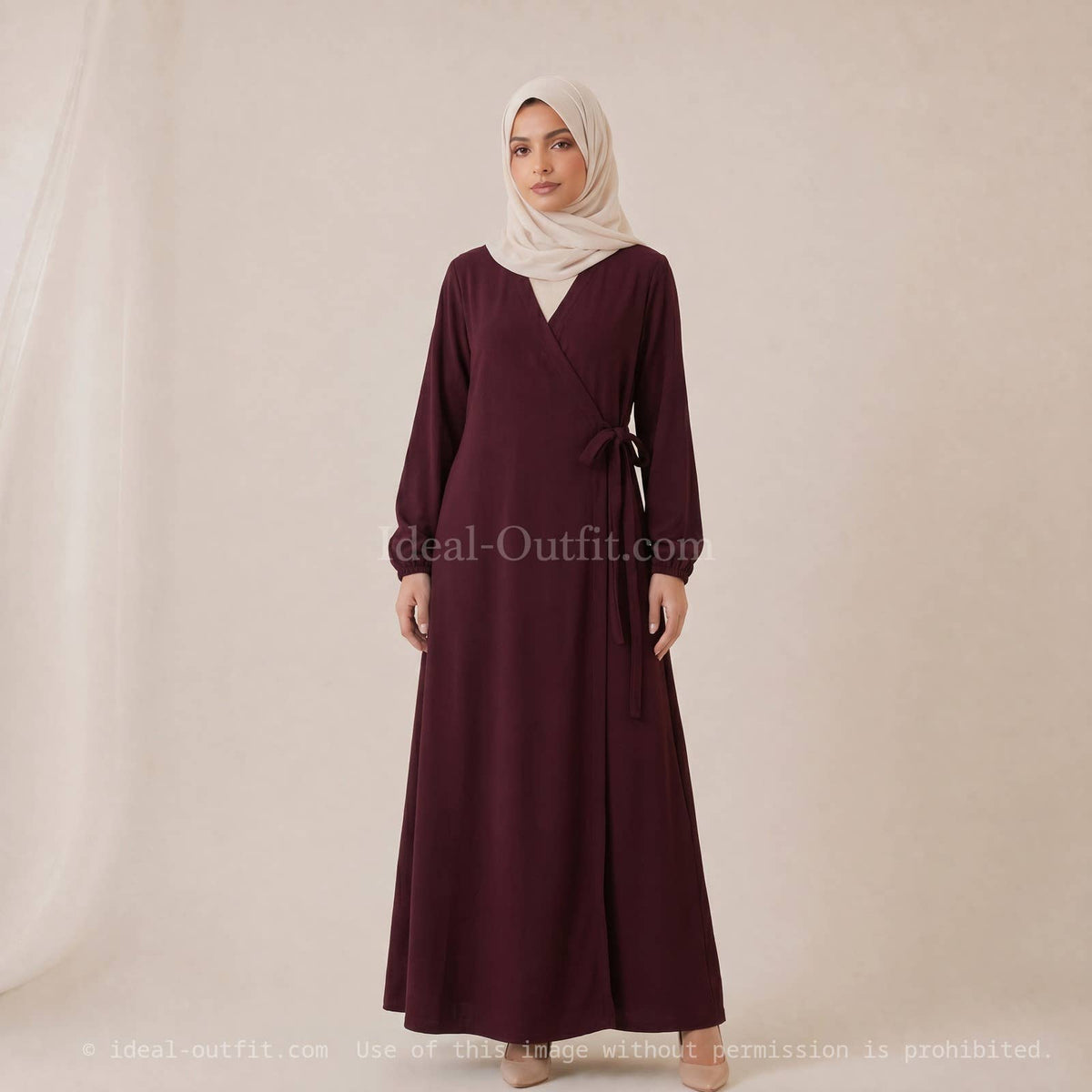Jazz Abaya Dress with Side Bow & Balloon Sleeves – Ref. 2372 – view 2