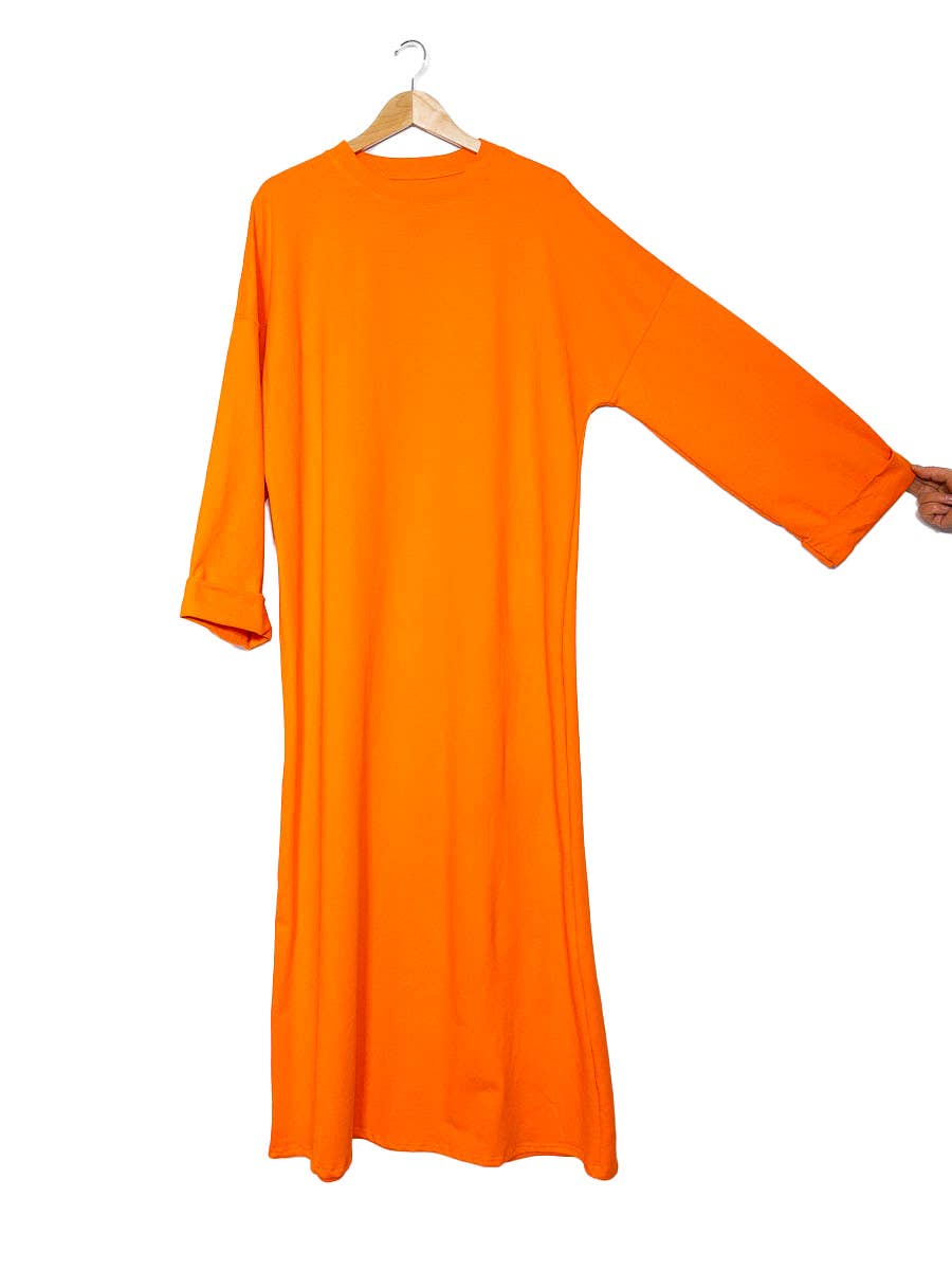 Thick Cotton Maxi Dress – Round Neck – Ref. 2502 – view 3