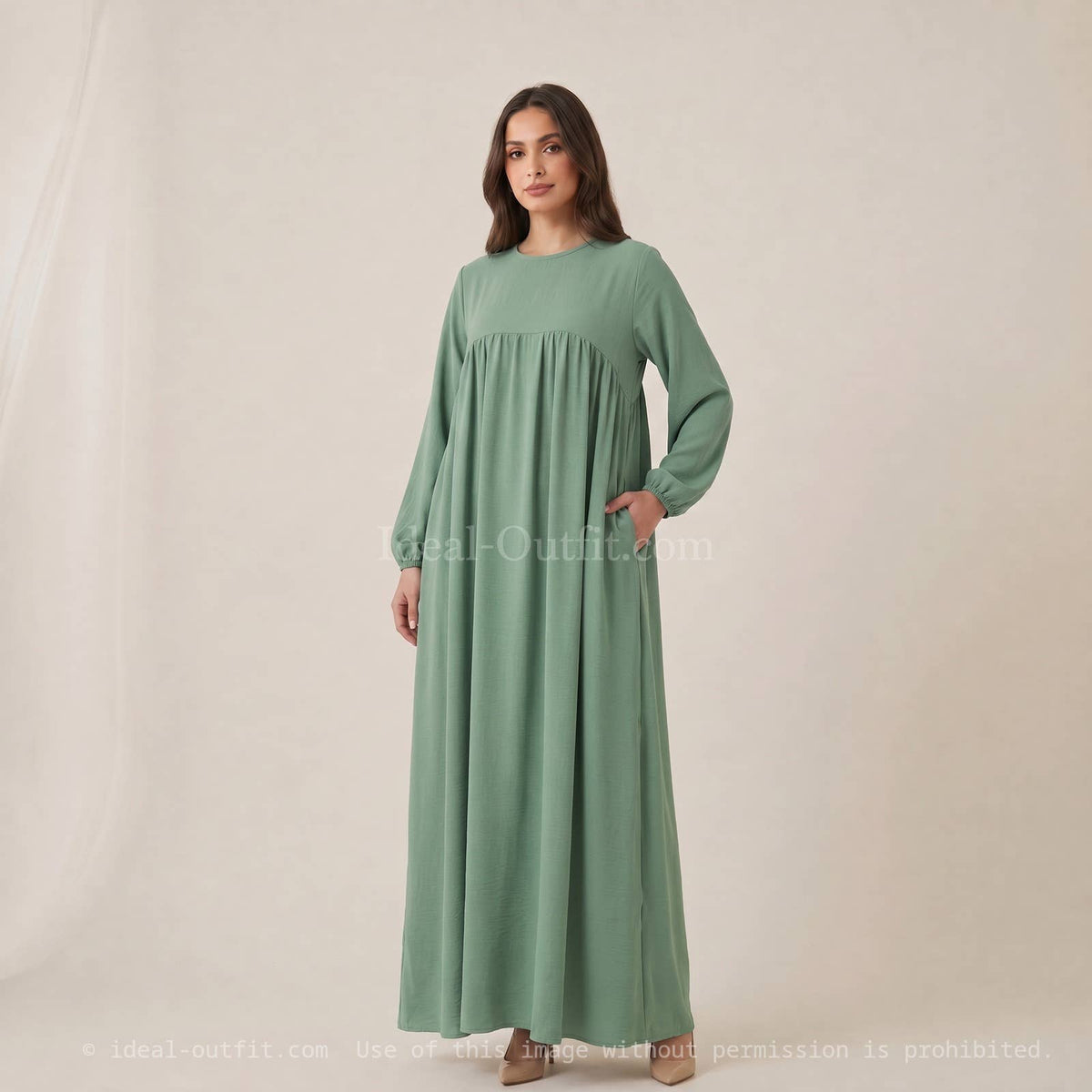 Jazz Abaya with Ruffle Detail – 16 Colours – Ref. 2326 – view 3