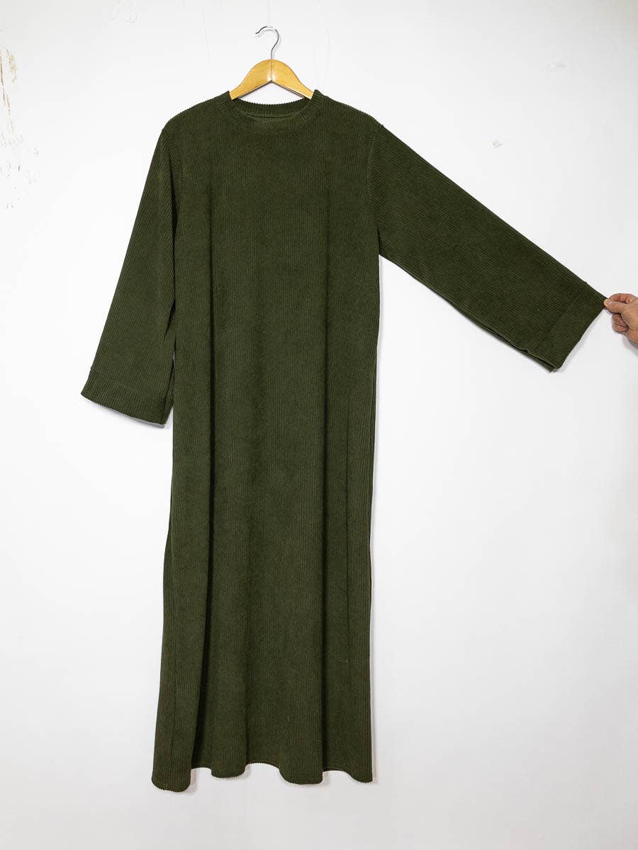 Ribbed Winter Abaya with Wide Sleeves – Ref. 2393B – view 3